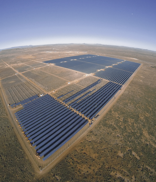 140 SOCCER FIELDS FULL OF SOLAR MODULES, INVERTERS AND TRANSFORMERS. Kalkbult in South Africa is the largest PV power plant on the African continent