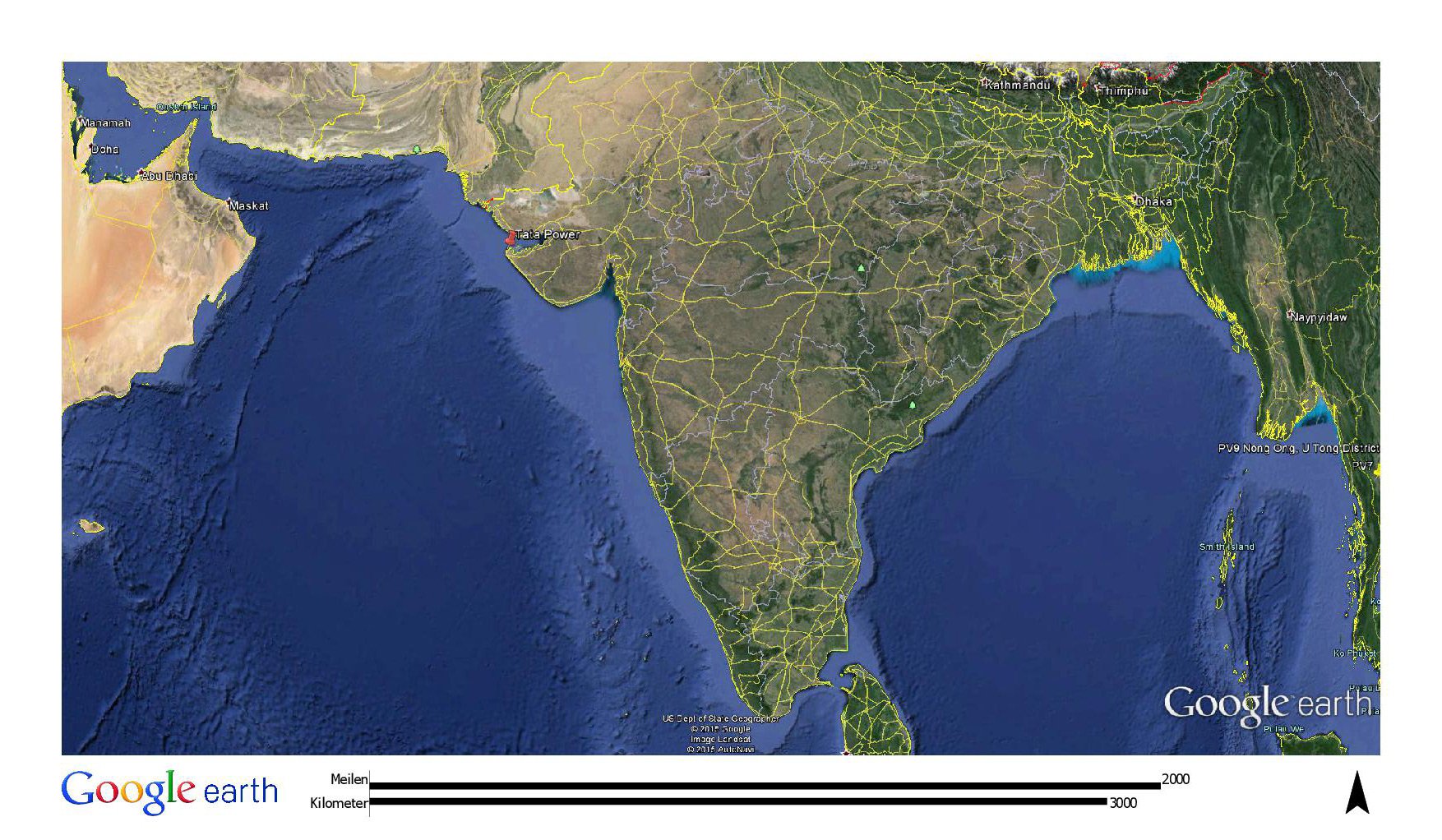 The PV system in India is located 100 meters from the ocean.